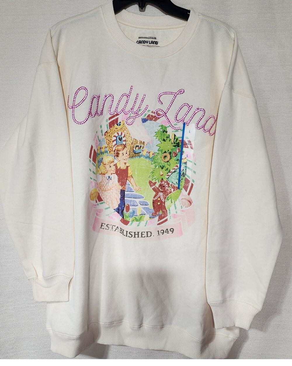 Candy land white sweater men's Large